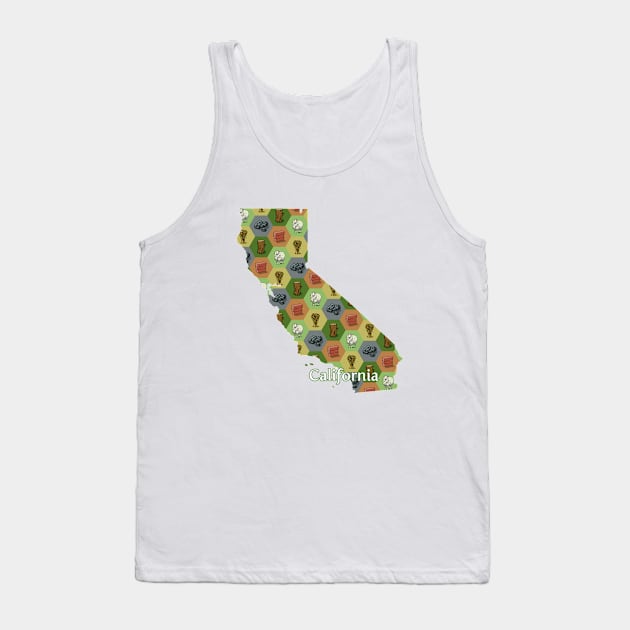 California State Map Board Games Tank Top by adamkenney